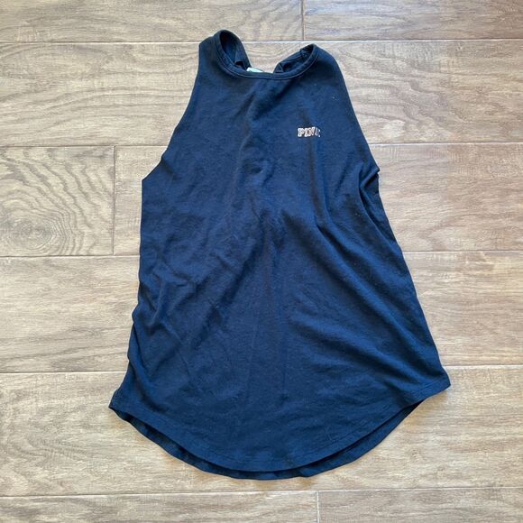 PINK Victoria's Secret Tank Top Size S Black Braided Racerback - Picture 1 of 5